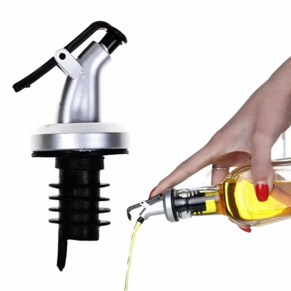 Picurator cu Dop pentru Sticla, Flippy, Dop Dispenser pentru Ulei Sosuri, 8.5 x 3 cm, Argintiu - imagine 5