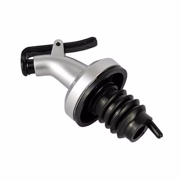 Picurator cu Dop pentru Sticla, Flippy, Dop Dispenser pentru Ulei Sosuri, 8.5 x 3 cm, Argintiu - imagine 1
