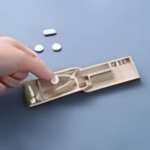 Dispozitiv taiere si depozitare medicamente, Flippy, Bej, Plastic, 8 x 4 x 1.8 cm - imagine 4