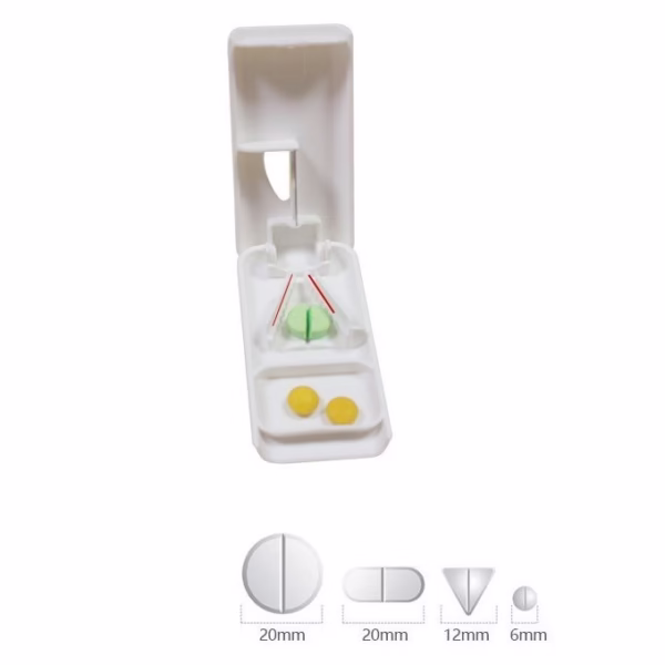 Dispozitiv taiere si depozitare medicamente, Flippy, Bej, Plastic, 8 x 4 x 1.8 cm - imagine 5