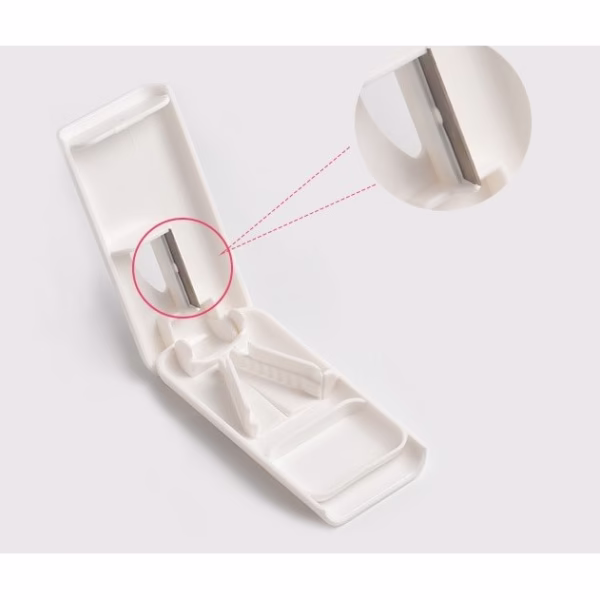 Dispozitiv taiere si depozitare medicamente, Flippy, Bej, Plastic, 8 x 4 x 1.8 cm - imagine 6