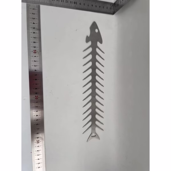 Forma pentru Frigarui, Flippy, Model Oase de Peste, din Otel Inoxidabil, Instrument pentru Gratar, BBQ, cu Deschizator de Sticle, 30x6 cm, Argintie - imagine 2