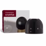 Dop de Etansare a Sticlei de Prosseco/Sampanie, Flippy, Rotativ, On-Off, Silicon, Reutilizabil, Usor de Depozitat si Folosit, 3.3 x 3.3 x 3.3 cm, Negru