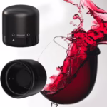 Dop de Etansare a Sticlei de Vin, Flippy, Rotativ, On-Off, Silicon, Reutilizabil, Usor de Depozitat si Folosit, 3.4 x 3.4 x 3.4 cm, Negru - imagine 3