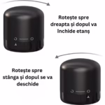 Dop de Etansare a Sticlei de Vin, Flippy, Rotativ, On-Off, Silicon, Reutilizabil, Usor de Depozitat si Folosit, 3.4 x 3.4 x 3.4 cm, Negru - imagine 5