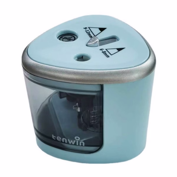 double-hole-electric-pencil-sharpener-semi-automatic-thick-and-thin-two-hole-pencil-sharpener-blue-main-6735bee587e6b Ascutitoare Electrica cu 2 Gauri, Flippy, Gri, Baterii 4 x AA (neincluse), 7.5 x 7.5 x 7.5 cm, Albastru - imagine 1
