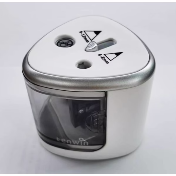 Ascutitoare Electrica cu 2 Gauri, Flippy, Gri, Baterii 4 x AA (neincluse), 7.5 x 7.5 x 7.5 cm, Gri - imagine 3