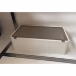 Organizator Cosmetice, Flippy, Montare pe Perete fara Perforare, 36.5x10.9x20 cm, din PP si ABS, Alb-Negru, Usa Transparenta - imagine 2