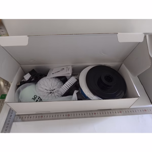 Perie Electrica de Curatare, Flippy, pentru Gresie, Baie, Bucatarie, 25x20x9.5 cm, cu 9 Capete, Maner Extensibil Detasabil 84-127cm, Incarcare USB-Type C, Rotire 360 de Grade, 3000 mAh, Culoare: Verde - imagine 2