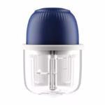 Tocator Electric pentru Bucatarie, Flippy, Model Presa Electrica pentru Legume Fructe Carne Umpluturi Sosuri, Otel Inoxidabil, 14 x 10.5 x 10.5 cm, 350 ml, Albastru Inchis