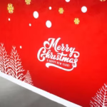 Fata de masa dreptunghiulara Flippy, PVC, 2.5 mm grosime, imprimeu Merry Christmas, potrivit pentru Craciun, utilizare multipla, 180 x 108 cm, alb - imagine 4