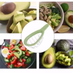 Feliator de Avocado, Flippy, pentru Taierea in Cubulete, Multifunctional, pentru Bucatarie, Otel Inoxidabil, ABS, 16x8x5 cm, Verde - imagine 4