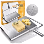 Feliator de Branza, Flippy, din Otel Inoxidabil, 5 Fire de Rezerva, Maner Ergonomic, Scara de Masurare, 24x21cm, Argintiu - imagine 4