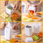 Feliator de Fructe si Legume, Flippy, din Plastic si Otel, Mecanic, Taiere 1.2 cm Grosime, 14 x 9.5 x 8 cm, Alb - imagine 4