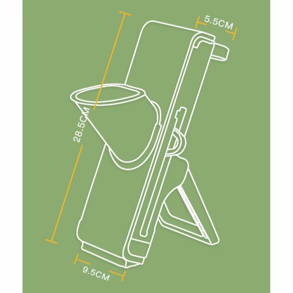 Feliator de Legume Multifunctional, Flippy, Taieturi Diferite, Razatoare pentru Bucatarie, Taietor de Cartofi, Presa Manuala, Pliabila, Extensibila, PP PET, 23.5x9.5x5.5 cm, Alb - imagine 13