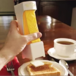 Feliator manual de unt Flippy, material plastic, design usor si practic, 20x6x8.5 cm, Butter Cutter, alb - imagine 3
