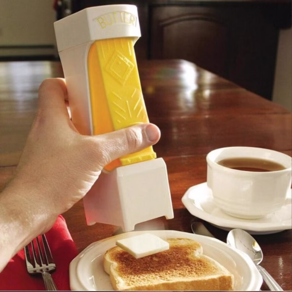 Feliator manual de unt Flippy, material plastic, design usor si practic, 20x6x8.5 cm, Butter Cutter, alb - imagine 3
