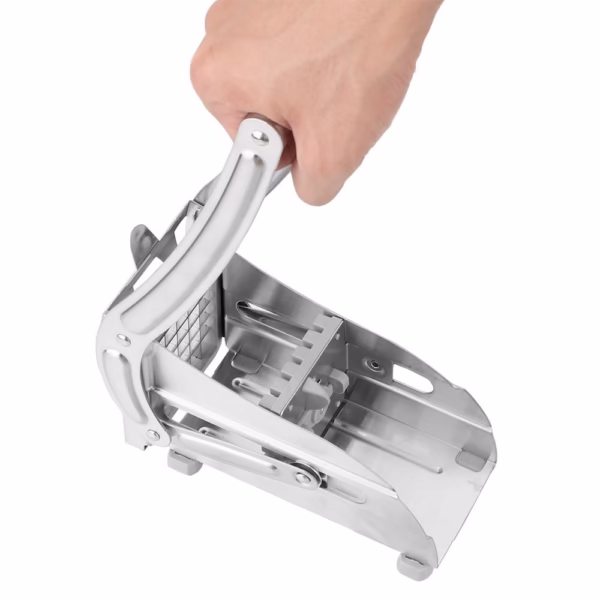 Feliator manual Flippy, pentru cartofi pai si legume, din inox, cu 2 dimensiuni de feliere, 25.5 x 11.7 cm, argintiu - imagine 3