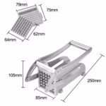Feliator manual Flippy, pentru cartofi pai si legume, din inox, cu 2 dimensiuni de feliere, 25.5 x 11.7 cm, argintiu - imagine 4