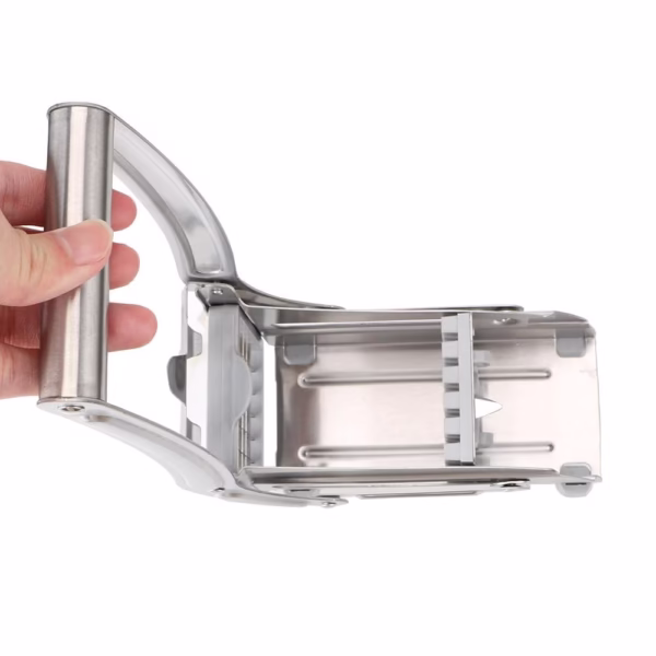Feliator manual Flippy, pentru cartofi pai si legume, din inox, cu 2 dimensiuni de feliere, 25.5 x 11.7 cm, argintiu - imagine 5