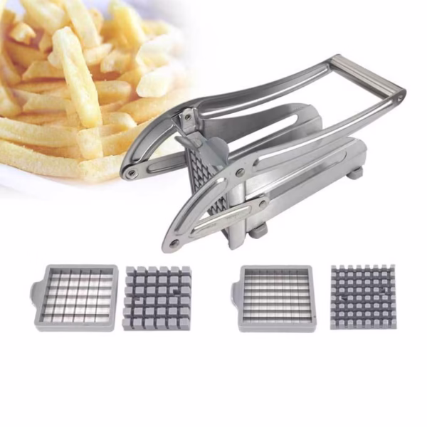 Feliator manual Flippy, pentru cartofi pai si legume, din inox, cu 2 dimensiuni de feliere, 25.5 x 11.7 cm, argintiu - imagine 11