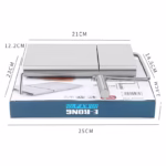 Feliator manual Flippy, pentru cascaval, salam, prajituri, unt, din otel inoxidabil, usor de curatat si utilizat, 5 lame de schimb incluse, picioare antiderapante, 21 x 12.2 x 2.8 cm, argintiu - imagine 4
