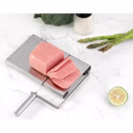 Feliator manual Flippy, pentru cascaval, salam, prajituri, unt, din otel inoxidabil, usor de curatat si utilizat, 5 lame de schimb incluse, picioare antiderapante, 21 x 12.2 x 2.8 cm, argintiu - imagine 7