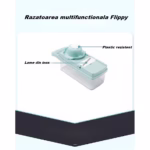 Feliator Multifunctional, Flippy, Razatoare, 8 in 1, pentru Fructe si Legume, 10 Piese, Lame de Inox, Recipient Stocare, Separator Oua, Protectie Mana, ABS, 32.2x11.3 cm, Albastru/Alb - imagine 4