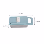 Feliator Multifunctional, Flippy, Razatoare, 8 in 1, pentru Fructe si Legume, 10 Piese, Lame de Inox, Recipient Stocare, Separator Oua, Protectie Mana, ABS, 32.2x11.3 cm, Albastru/Alb - imagine 9