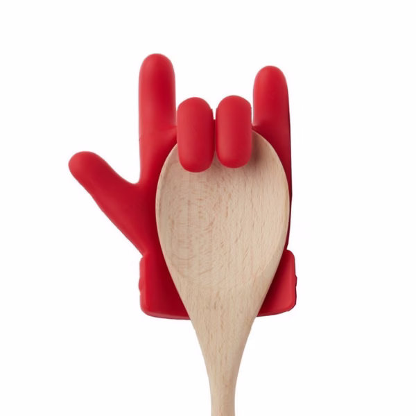 finger-shaped-lid-to-prevent-spillage-main-65e2bbf14a204 Suport Capac Anti- Varsare, Suport Lingura pentru Oala, Flippy, Model in Forma de Deget, din Silicon, Rosu - imagine 1