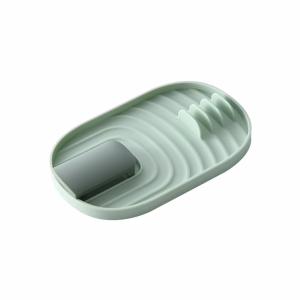 Suport Pliabil, Flippy, pentru Capace, Linguri, Multifunctional, Plasare pe Blatul de Bucatarie, 11.5 x 18 x 2.2 cm, Verde - imagine 1