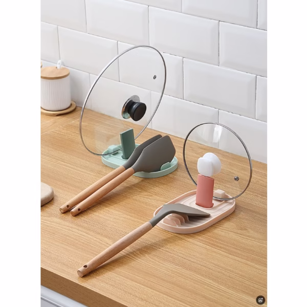 Suport Pliabil, Flippy, pentru Capace, Linguri, Multifunctional, Plasare pe Blatul de Bucatarie, 11.5 x 18 x 2.2 cm, Alb - imagine 2