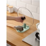 Suport Pliabil, Flippy, pentru Capace, Linguri, Multifunctional, Plasare pe Blatul de Bucatarie, 11.5 x 18 x 2.2 cm, Roz - imagine 4