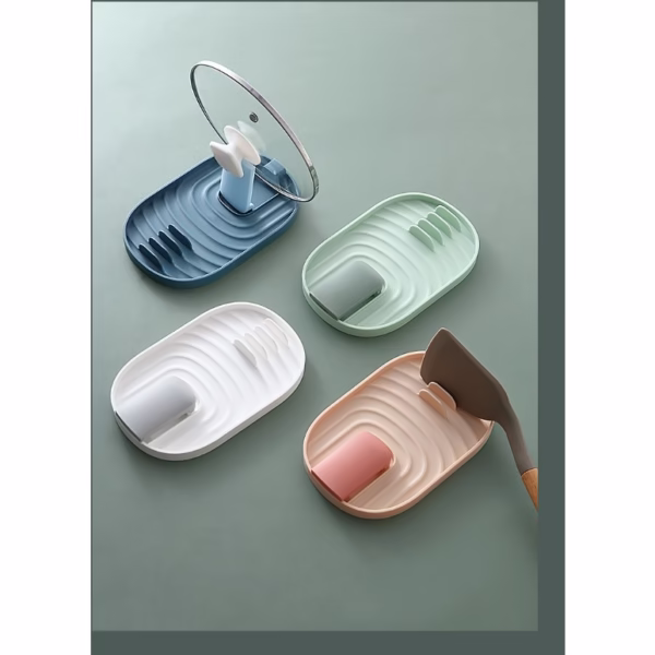 Suport Pliabil, Flippy, pentru Capace, Linguri, Multifunctional, Plasare pe Blatul de Bucatarie, 11.5 x 18 x 2.2 cm, Albastru inchis - imagine 8