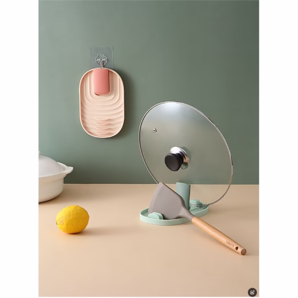 Suport Pliabil, Flippy, pentru Capace, Linguri, Multifunctional, Plasare pe Blatul de Bucatarie, 11.5 x 18 x 2.2 cm, Albastru inchis - imagine 9