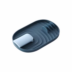 Suport Pliabil, Flippy, pentru Capace, Linguri, Multifunctional, Plasare pe Blatul de Bucatarie, 11.5 x 18 x 2.2 cm, Albastru inchis