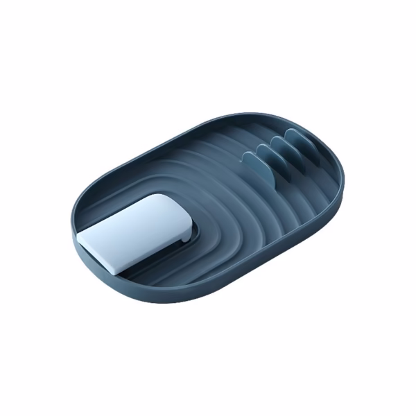 Suport Pliabil, Flippy, pentru Capace, Linguri, Multifunctional, Plasare pe Blatul de Bucatarie, 11.5 x 18 x 2.2 cm, Albastru inchis - imagine 1