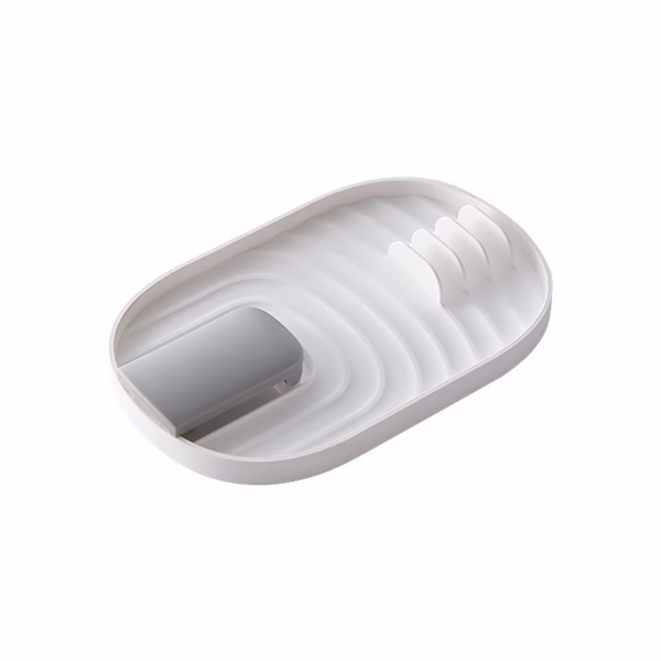 Suport Pliabil, Flippy, pentru Capace, Linguri, Multifunctional, Plasare pe Blatul de Bucatarie, 11.5 x 18 x 2.2 cm, Alb - imagine 1