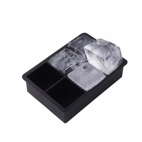 Forma pentru Gheata, Flippy, 6 Forme Patrate cu Capac, din Silicon, 17 x 12 x 6 cm, Negru - imagine 3