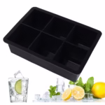 Forma pentru Gheata, Flippy, 6 Forme Patrate cu Capac, din Silicon, 17 x 12 x 6 cm, Negru - imagine 5