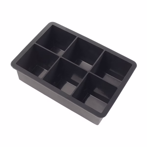 Forma pentru Gheata, Flippy, 6 Forme Patrate cu Capac, din Silicon, 17 x 12 x 6 cm, Negru - imagine 7