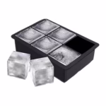 Forma pentru Gheata, Flippy, 6 Forme Patrate cu Capac, din Silicon, 17 x 12 x 6 cm, Negru