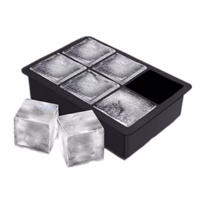 Forma pentru Gheata, Flippy, 6 Forme Patrate cu Capac, din Silicon, 17 x 12 x 6 cm, Negru