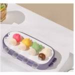 Forma pentru inghetata Flippy, 4 compartimente, forme cu animalute, materialsilicon si ABS, 21 x 12.8 x 3cm, mov - imagine 3