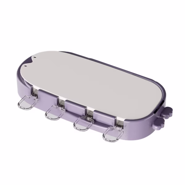 Forma pentru inghetata Flippy, 4 compartimente, forme cu animalute, materialsilicon si ABS, 21 x 12.8 x 3cm, mov - imagine 1