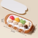 Forma pentru inghetata Flippy, 4 compartimente, forme cu animalute, materialsilicon si ABS, 21 x 12.8 x 3cm, portocaliu - imagine 4