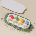 Forma pentru inghetata Flippy, 4 compartimente, forme cu animalute, materialsilicon si ABS, 21 x 12.8 x 3cm, verde - imagine 3