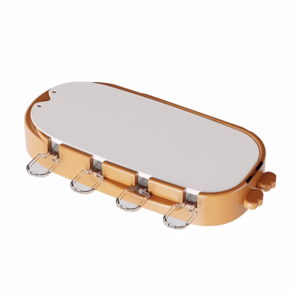 Forma pentru inghetata Flippy, 4 compartimente, forme cu animalute, materialsilicon si ABS, 21 x 12.8 x 3cm, portocaliu - imagine 1
