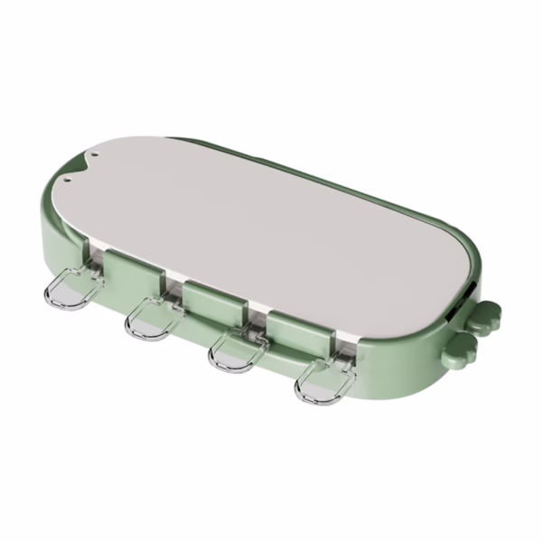 Forma pentru inghetata Flippy, 4 compartimente, forme cu animalute, materialsilicon si ABS, 21 x 12.8 x 3cm, verde - imagine 1