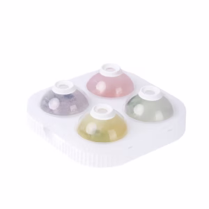 Forma Sfere de Gheata pentru Wiskey si Cocktail-uri Flippy, 4 Sfere, Material Plastic/Silicon Alimentar, Diametru 6.5 cm, cu Orificiu Tip Palnie pentru Umplere, 17 x 17 x 7 cm, Alb